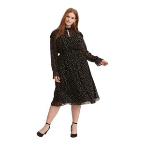 Torrid Black Star Chiffon Ruffle Midi Dress Women's sz 3X